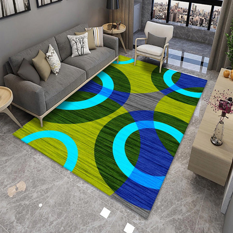 Multi Colored Nordic Rug Polyster Geo Patterned Indoor Rug Anti-Slip Pet Friendly Washable Carpet for Parlor Yellow Clearhalo 'Area Rug' 'Modern' 'Rugs' Rug' 2226219