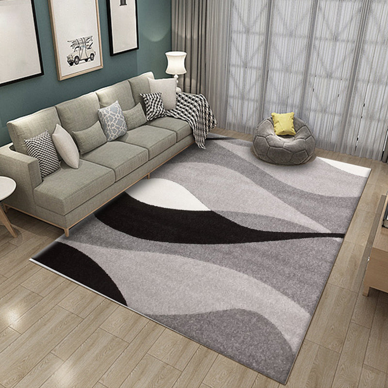 Simple Multi-Color Abstract Rug Synthetics Modern Area Carpet Non-Slip Backing Pet Friendly Rug for Living Room Grey Clearhalo 'Area Rug' 'Modern' 'Rugs' Rug' 2226237