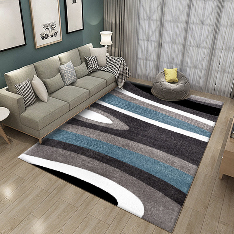 Simple Multi-Color Abstract Rug Synthetics Modern Area Carpet Non-Slip Backing Pet Friendly Rug for Living Room Dark Gray Clearhalo 'Area Rug' 'Modern' 'Rugs' Rug' 2226249