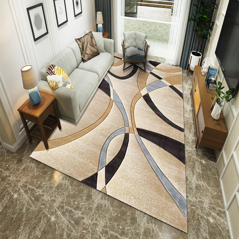 Simple Multi-Color Abstract Rug Synthetics Modern Area Carpet Non-Slip Backing Pet Friendly Rug for Living Room Khaki Clearhalo 'Area Rug' 'Modern' 'Rugs' Rug' 2226251
