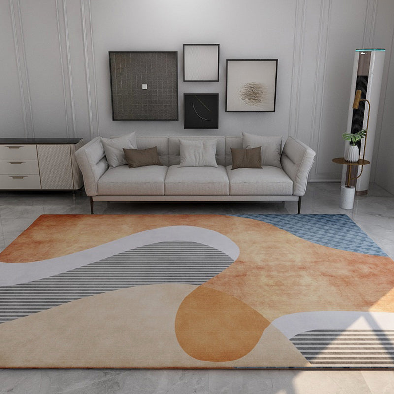 Minimalist Home Decor Rug Multi-Color Abstract Area Carpet Cotton Blend Washable Anti-Slip Backing Rug Clearhalo 'Area Rug' 'Modern' 'Rugs' Rug' 2226255