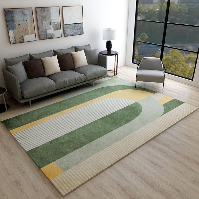 Casual Bedroom Rug Multi Color Geometric Print Rug Polyster Non-Slip Backing Stain-Resistant Carpet Green Clearhalo 'Area Rug' 'Modern' 'Rugs' Rug' 2226286
