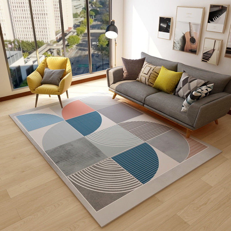 Casual Bedroom Rug Multi Color Geometric Print Rug Polyster Non-Slip Backing Stain-Resistant Carpet Grey Clearhalo 'Area Rug' 'Modern' 'Rugs' Rug' 2226292