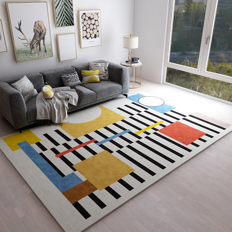 Casual Bedroom Rug Multi Color Geometric Print Rug Polyster Non-Slip Backing Stain-Resistant Carpet Yellow Clearhalo 'Area Rug' 'Modern' 'Rugs' Rug' 2226295