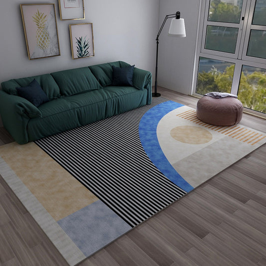Casual Bedroom Rug Multi Color Geometric Print Rug Polyster Non-Slip Backing Stain-Resistant Carpet Royal Blue Clearhalo 'Area Rug' 'Modern' 'Rugs' Rug' 2226299