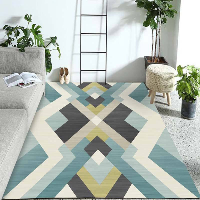 Western Geo Printed Rug Multicolor Synthetics Indoor Rug Machine Washable Anti-Slip Backing Carpet for Room Blue-Yellow Clearhalo 'Area Rug' 'Modern' 'Rugs' Rug' 2226309