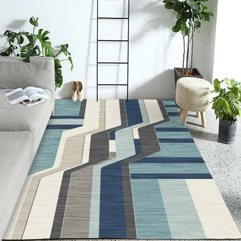 Western Geo Printed Rug Multicolor Synthetics Indoor Rug Machine Washable Anti-Slip Backing Carpet for Room Blue-Brown Clearhalo 'Area Rug' 'Modern' 'Rugs' Rug' 2226322