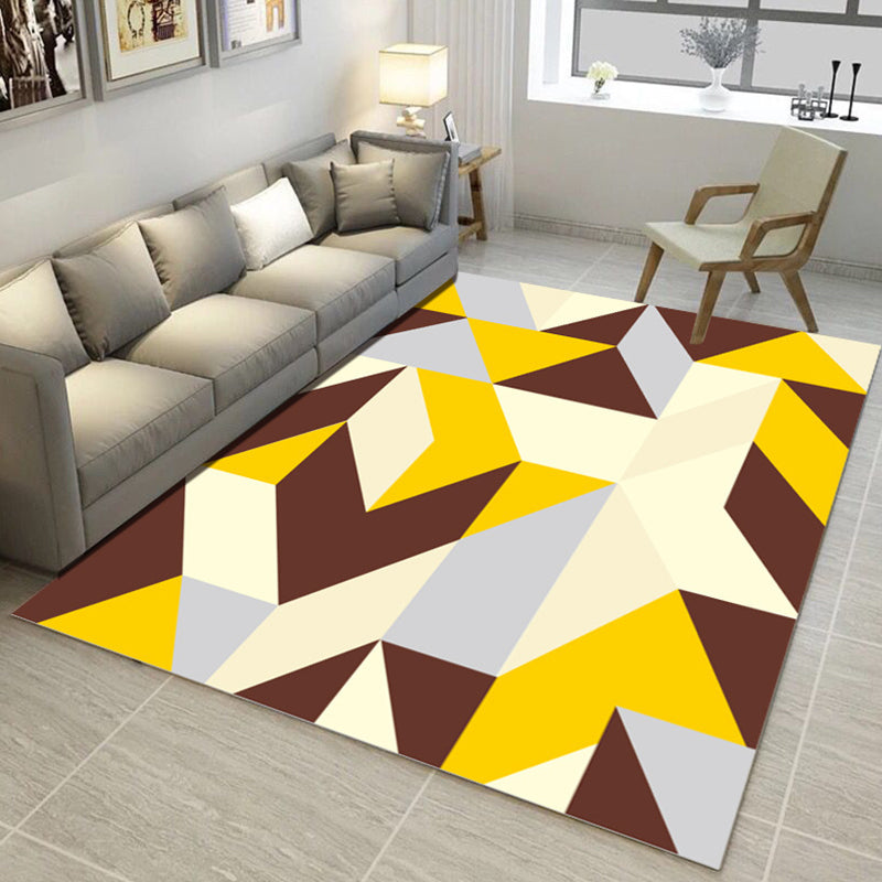 Multi Color Nordic Rug Polyster Geo Printed Area Rug Non-Slip Backing Pet Friendly Easy Care Rug for Parlor Clearhalo 'Area Rug' 'Modern' 'Rugs' Rug' 2226335