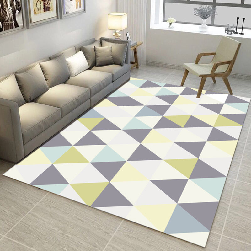 Multi Color Nordic Rug Polyster Geo Printed Area Rug Non-Slip Backing Pet Friendly Easy Care Rug for Parlor Clearhalo 'Area Rug' 'Modern' 'Rugs' Rug' 2226337