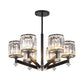 Modernism Starburst Pendant Chandelier Crystal 3/6/8 Lights Hanging Ceiling Light in Black Clearhalo 'Ceiling Lights' 'Chandeliers' 'Glass shade' 'Glass' 'Modern Chandeliers' 'Modern' Lighting' 222634