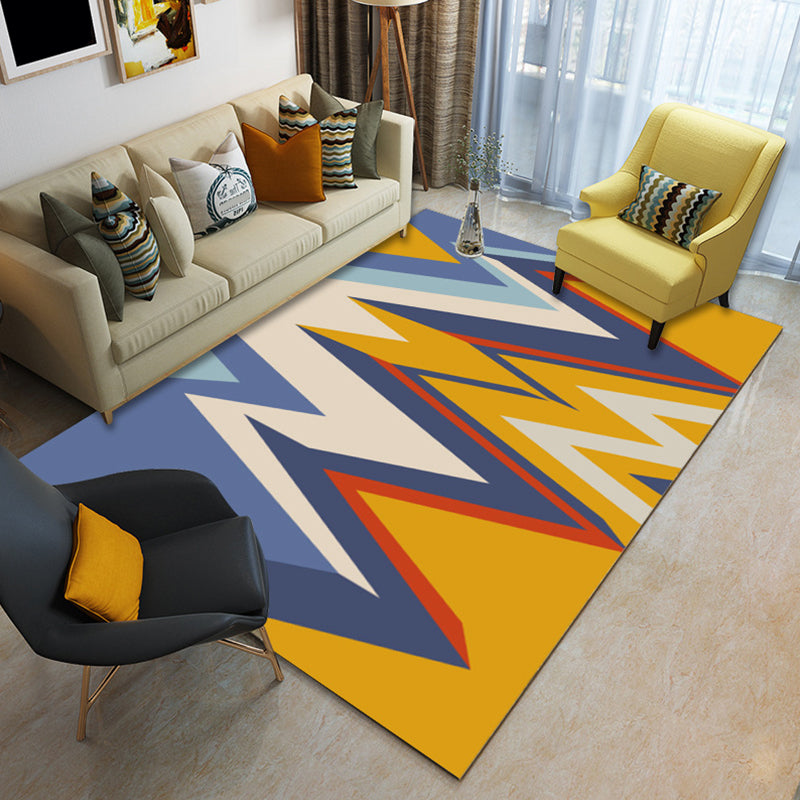 Multi Color Nordic Rug Polyster Geo Printed Area Rug Non-Slip Backing Pet Friendly Easy Care Rug for Parlor Yellow Clearhalo 'Area Rug' 'Modern' 'Rugs' Rug' 2226349