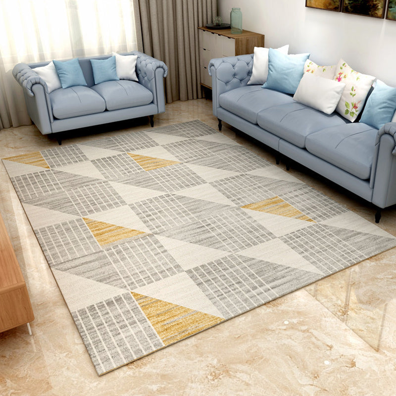 Multi Color Nordic Rug Polyster Geo Printed Area Rug Non-Slip Backing Pet Friendly Easy Care Rug for Parlor Light Yellow Clearhalo 'Area Rug' 'Modern' 'Rugs' Rug' 2226358