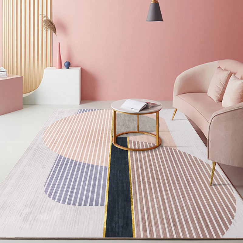 Modern Living Room Rug Multi Colored Geometric Print Area Carpet Cotton Blend Non-Slip Rug Black Clearhalo 'Area Rug' 'Modern' 'Rugs' Rug' 2226377