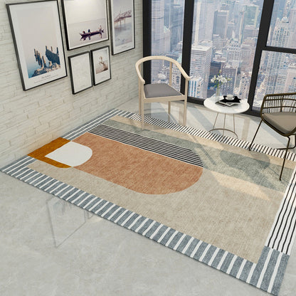 Casual Multicolor Geo Rug Cotton Blend Contemporary Area Carpet Pet Friendly Machine Washable Rug for Decoration Beige Clearhalo 'Area Rug' 'Modern' 'Rugs' Rug' 2226389