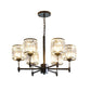 3/6/8 Lights Radial Pendant Chandelier Contemporary Crystal Hanging Light in Black for Bedroom Clearhalo 'Ceiling Lights' 'Chandeliers' 'Modern Chandeliers' 'Modern' Lighting' 222648