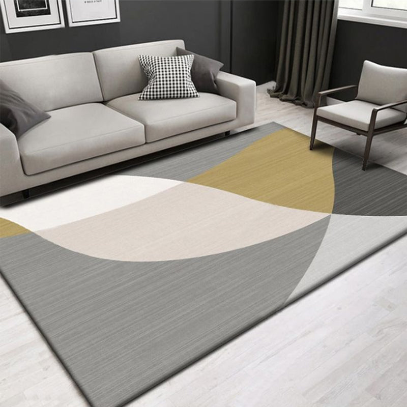 Multi Color Simple Rug Cotton Blend Geo Printed Area Rug Easy Care Anti-Slip Backing Carpet for Decoration Gray-Yellow Clearhalo 'Area Rug' 'Modern' 'Rugs' Rug' 2226491