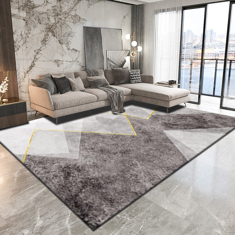 Multi Color Simple Rug Cotton Blend Geo Printed Area Rug Easy Care Anti-Slip Backing Carpet for Decoration Grey Clearhalo 'Area Rug' 'Modern' 'Rugs' Rug' 2226496