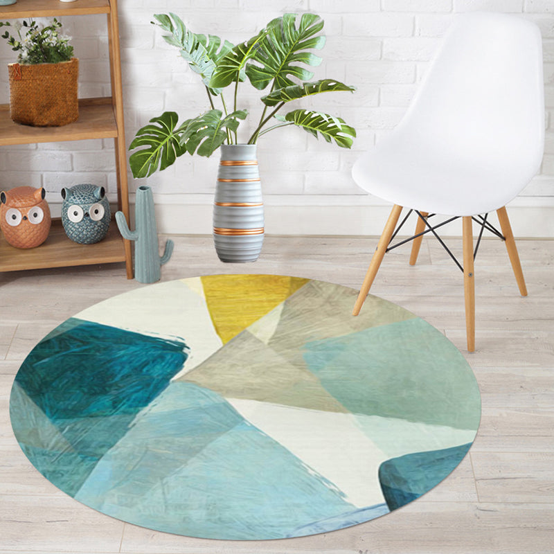 Classic Colorblock Rug Multi-Colored Simplicity Area Rug Polypropylene Anti-Slip Stain-Resistant Indoor Rug for Decor Aqua Clearhalo 'Area Rug' 'Modern' 'Rugs' Rug' 2226628