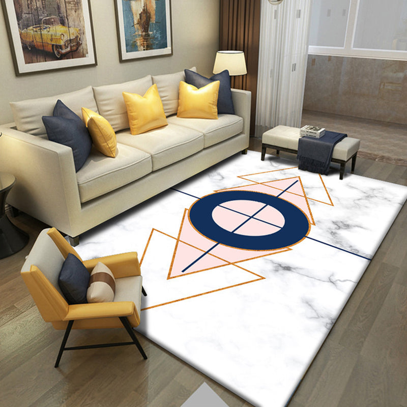 Casual Living Room Rug Multi Color Geometric Print Rug Polypropylene Non-Slip Easy Care Indoor Rug Pink-White Clearhalo 'Area Rug' 'Modern' 'Rugs' Rug' 2226661