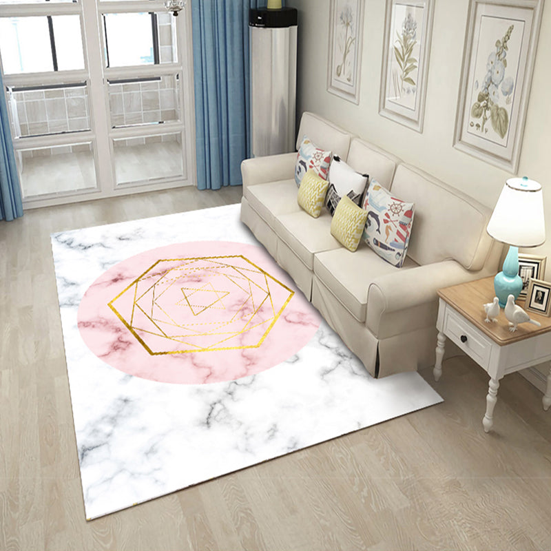 Casual Living Room Rug Multi Color Geometric Print Rug Polypropylene Non-Slip Easy Care Indoor Rug Nude Pink Clearhalo 'Area Rug' 'Modern' 'Rugs' Rug' 2226667
