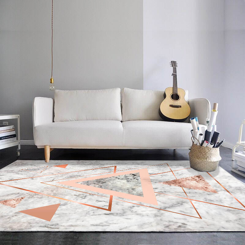 Modern Bedroom Rug Multi-Color Geometric Indoor Rug Pet Friendly Non-Slip Backing Area Carpet Pink Clearhalo 'Area Rug' 'Modern' 'Rugs' Rug' 2226681