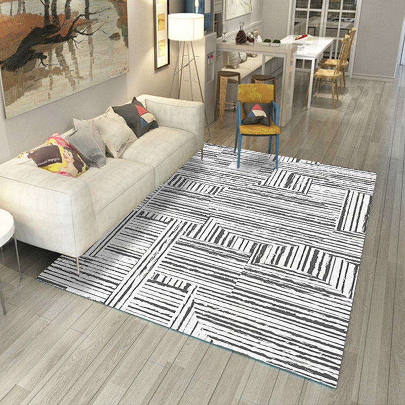 Novelty Home Decor Rug Multi Color Geometric Carpet Polyster Easy Care Machine Washable Indoor Rug Black-White Clearhalo 'Area Rug' 'Modern' 'Rugs' Rug' 2226708