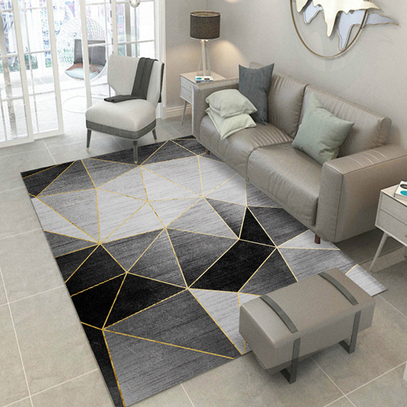 Novelty Home Decor Rug Multi Color Geometric Carpet Polyster Easy Care Machine Washable Indoor Rug Black Clearhalo 'Area Rug' 'Modern' 'Rugs' Rug' 2226721