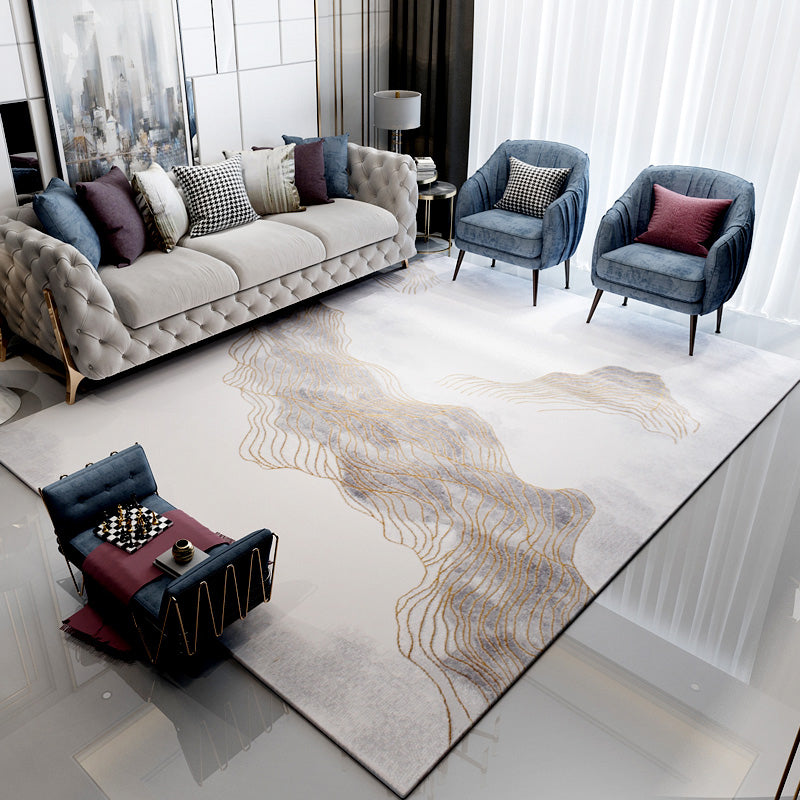 Multi Color Parlor Rug Oriental Stripe Printed Carpet Polypropylene Pet Friendly Stain-Resistant Rug Light Camel Clearhalo 'Area Rug' 'Modern' 'Rugs' Rug' 2226796