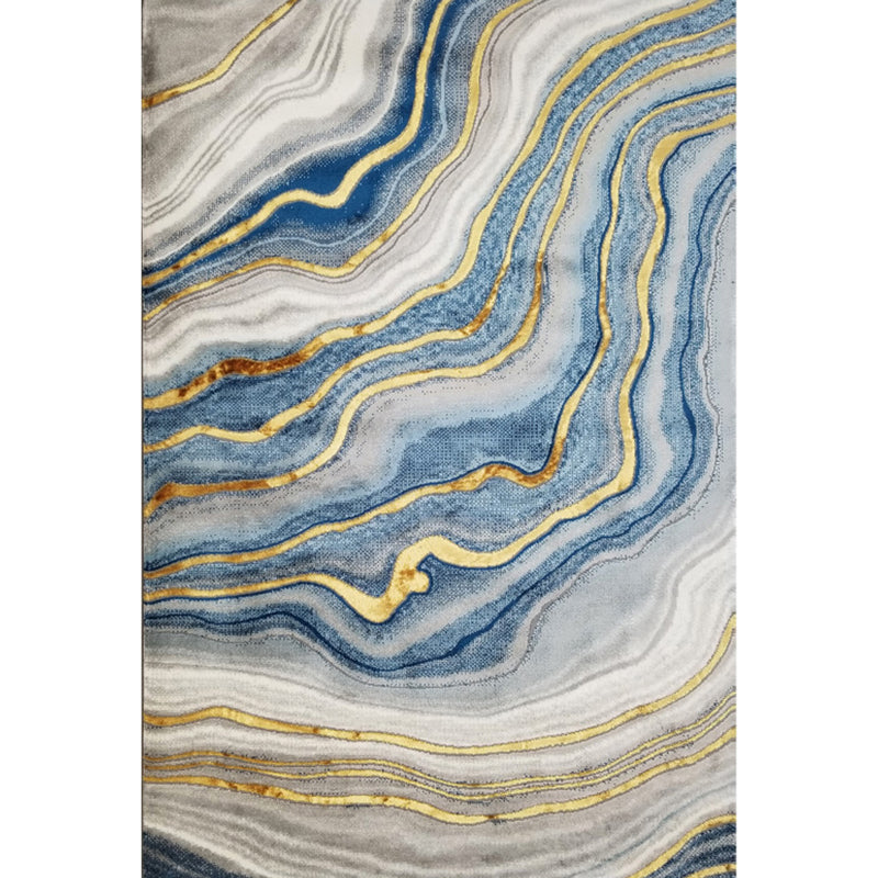 Modern Oriental Print Rug Multi Color Polyster Area Rug Easy Care Pet Friendly Carpet for Living Room Blue Clearhalo 'Area Rug' 'Modern' 'Rugs' Rug' 2226805