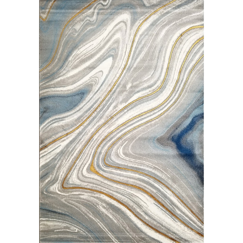 Modern Oriental Print Rug Multi Color Polyster Area Rug Easy Care Pet Friendly Carpet for Living Room Gray-Blue Clearhalo 'Area Rug' 'Modern' 'Rugs' Rug' 2226808