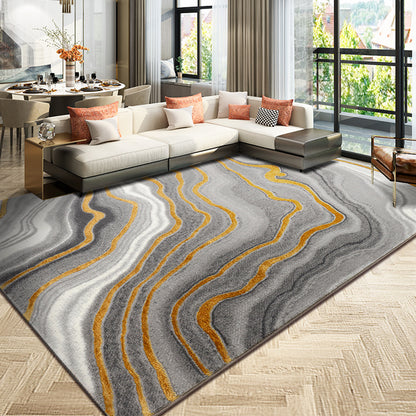 Multi Colored Living Room Rug Nordic Geometric Print Area Rug Polyster Pet Friendly Washable Carpet Dark Gray Clearhalo 'Area Rug' 'Modern' 'Rugs' Rug' 2226820