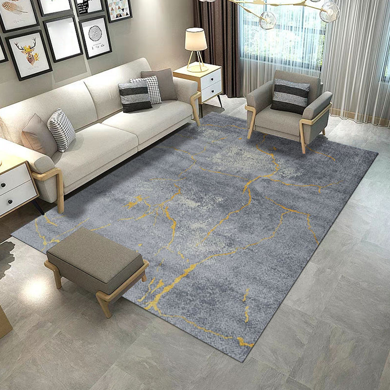 Luxury Living Room Rug Multi Color Geometric Area Rug Polypropylene Easy Care Machine Washable Carpet Smoke Gray Clearhalo 'Area Rug' 'Modern' 'Rugs' Rug' 2226838