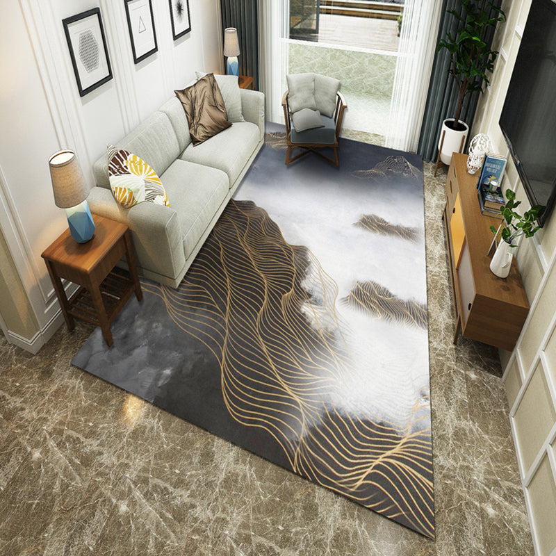 Minimalist Room Rug Multi Colored Oriental Print Area Carpet Polyster Easy Care Machine Washable Indoor Rug Clearhalo 'Area Rug' 'Modern' 'Rugs' Rug' 2226880