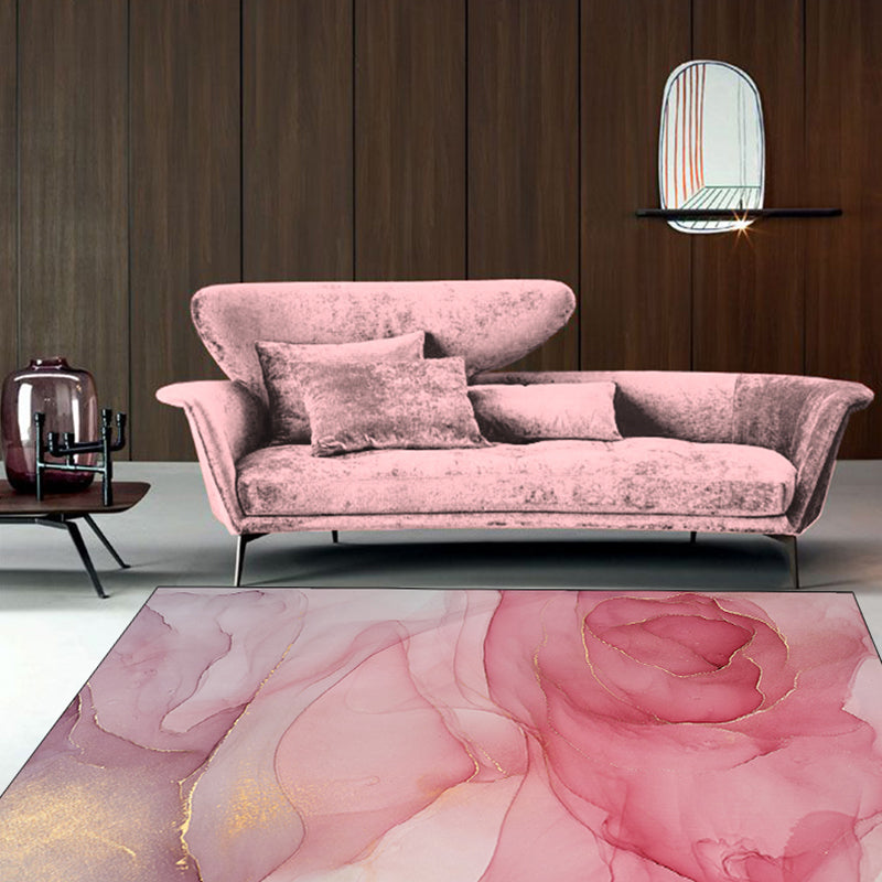 Casual Multi Color Floral Rug Synthetics Comfort Indoor Rug Pet Friendly Machine Washable Carpet for Living Room Nude Pink Clearhalo 'Area Rug' 'Modern' 'Rugs' Rug' 2226948