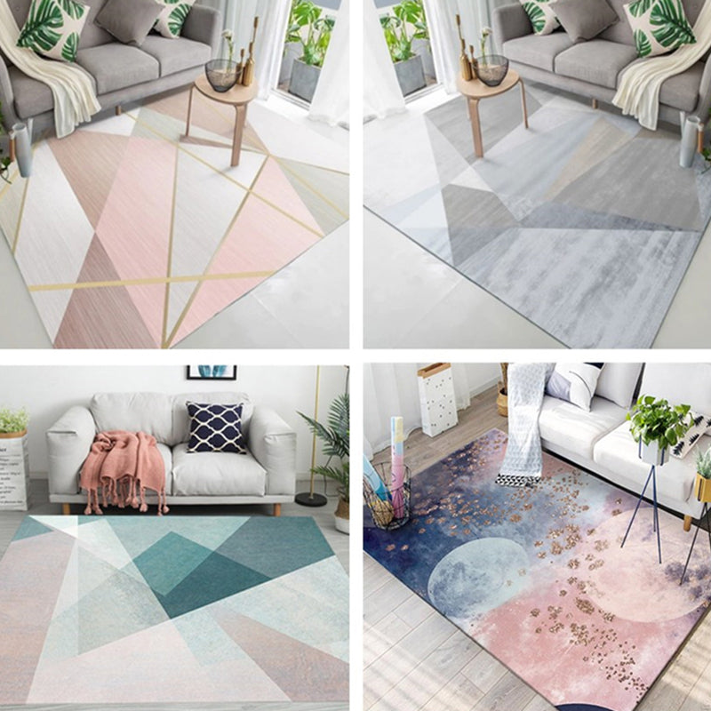 Modern Home Decoration Rug Multicolor Color Block Area Carpet Polyster Non-Slip Backing Washable Rug Clearhalo 'Area Rug' 'Modern' 'Rugs' Rug' 2226956