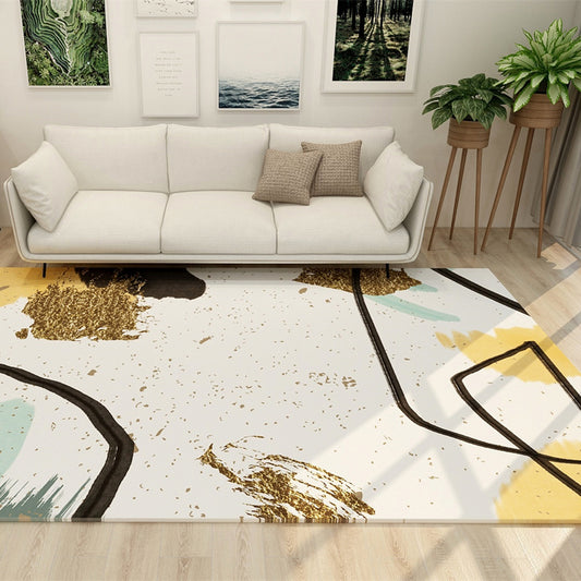 Multi-Color Western Rug Polypropylene Color Block Area Rug Pet Friendly Easy Care Washable Carpet for Home White Clearhalo 'Area Rug' 'Modern' 'Rugs' Rug' 2227003