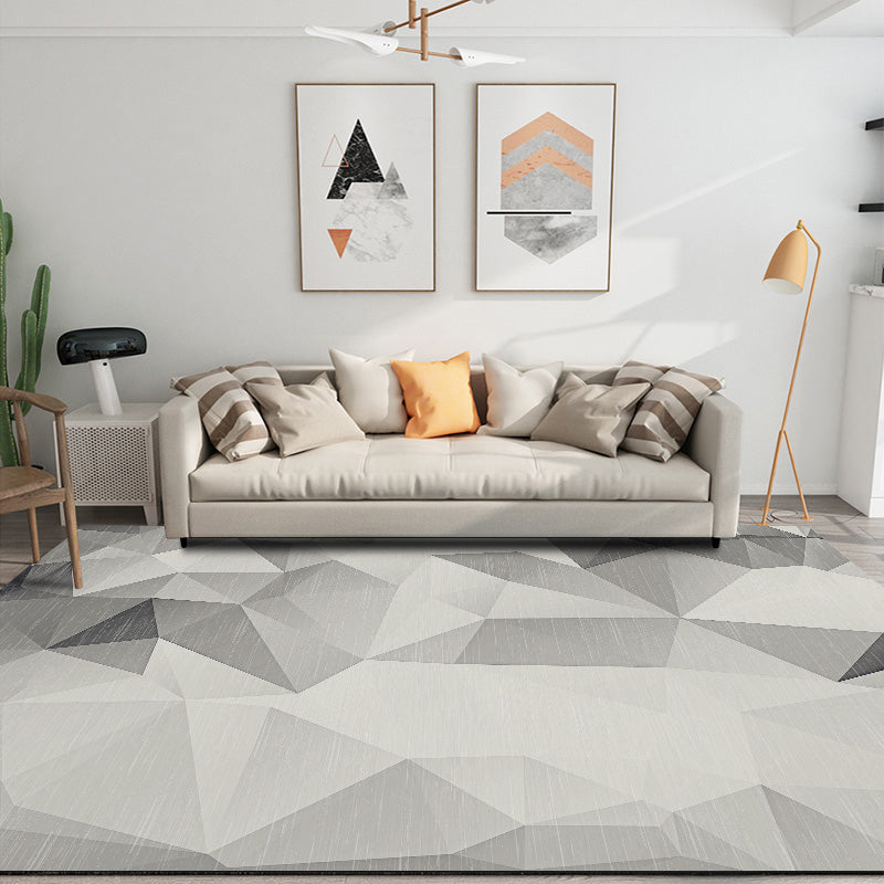 Modern Bedroom Rug Multi Color Abstract Print Area Rug Synthetics Anti-Slip Backing Machine Washable Carpet Light Gray Clearhalo 'Area Rug' 'Modern' 'Rugs' Rug' 2227008