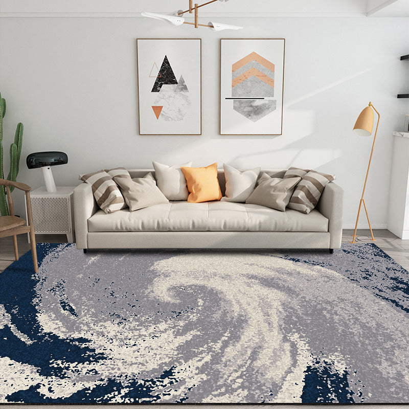 Modern Bedroom Rug Multi Color Abstract Print Area Rug Synthetics Anti-Slip Backing Machine Washable Carpet Silver Gray Clearhalo 'Area Rug' 'Modern' 'Rugs' Rug' 2227012