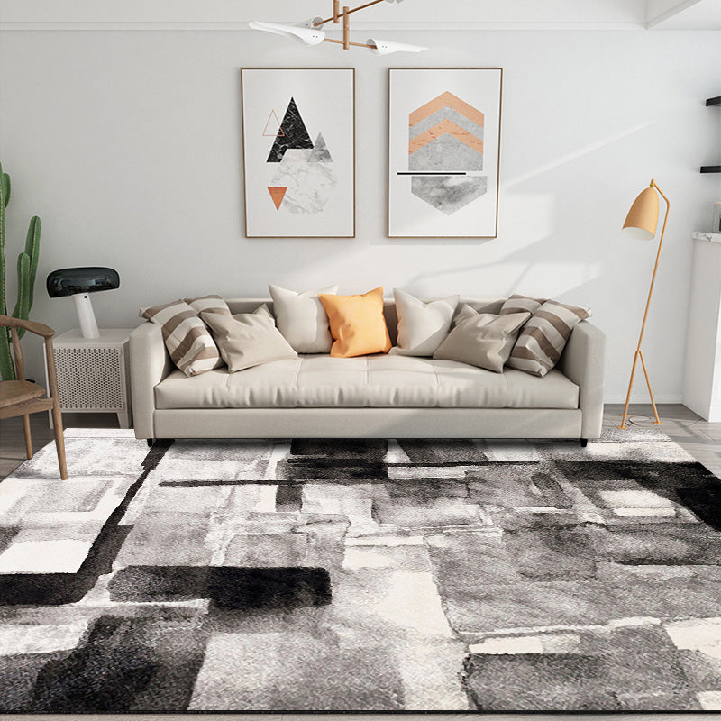 Modern Bedroom Rug Multi Color Abstract Print Area Rug Synthetics Anti-Slip Backing Machine Washable Carpet Light Brown Clearhalo 'Area Rug' 'Modern' 'Rugs' Rug' 2227017