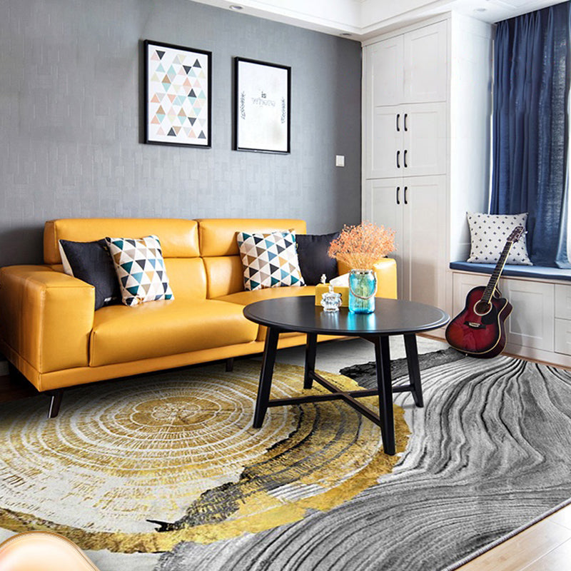 Multi Color Natural Rug Polypropylene Abstract Print Carpet Easy Care ...