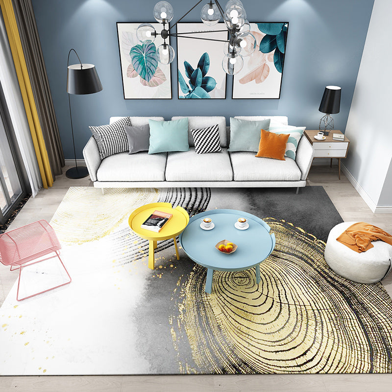 Multi Color Natural Rug Polypropylene Abstract Print Carpet Easy Care Machine Washable Rug for Room Yellow-Gray Clearhalo 'Area Rug' 'Modern' 'Rugs' Rug' 2227071