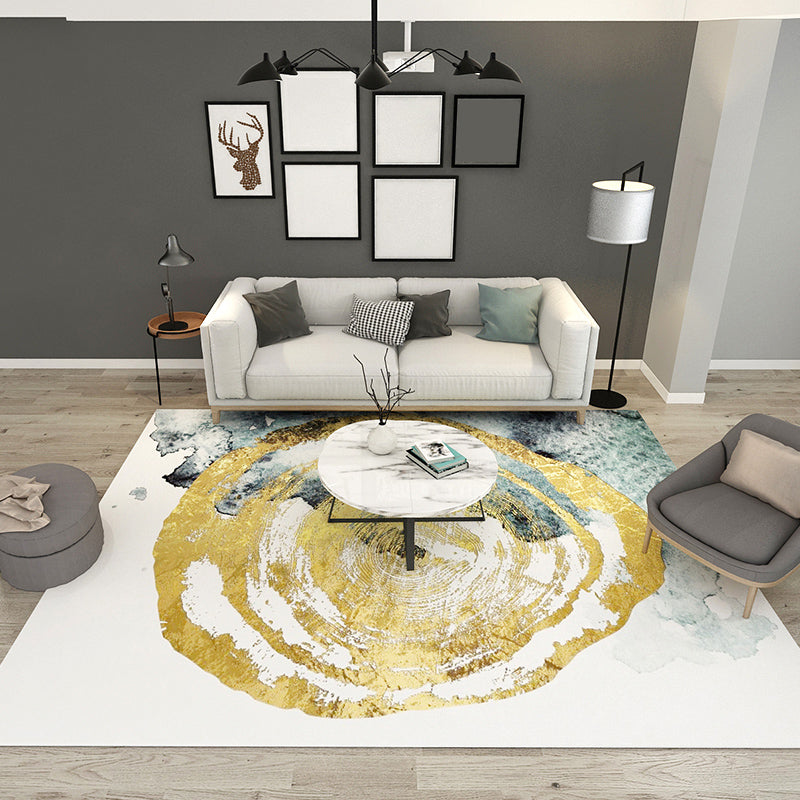 Multi Color Natural Rug Polypropylene Abstract Print Carpet Easy Care Machine Washable Rug for Room Yellow-Blue Clearhalo 'Area Rug' 'Modern' 'Rugs' Rug' 2227076