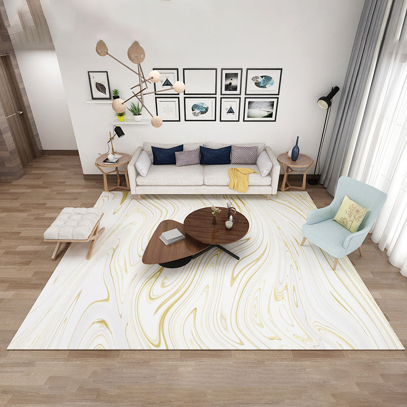 Casual Multi Color Printed Rug Polyster Modern Area Carpet Non-Slip Backing Washable Rug for Bedroom White Clearhalo 'Area Rug' 'Modern' 'Rugs' Rug' 2227082