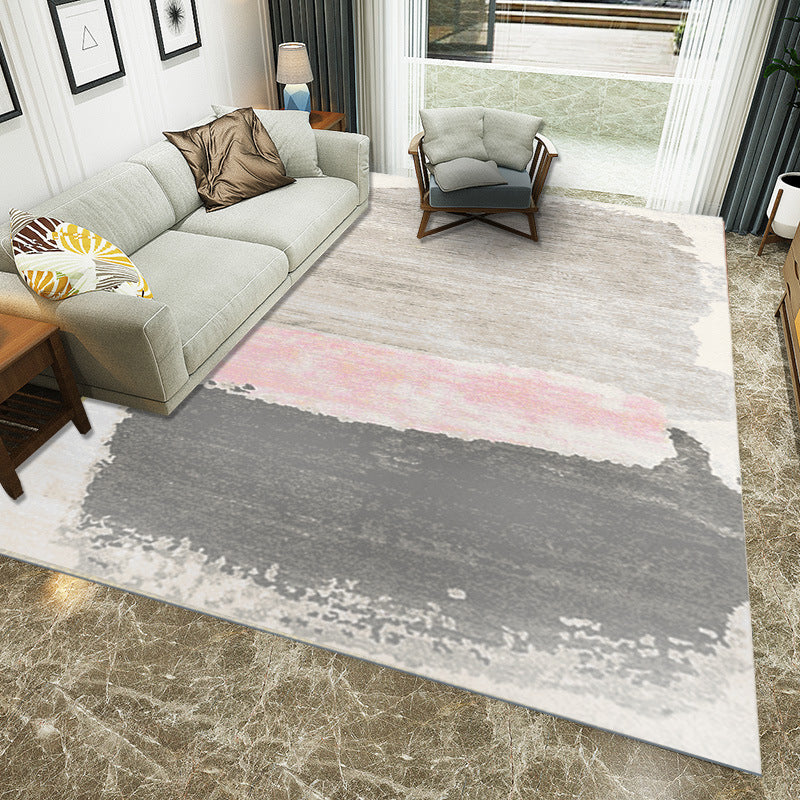 Multi-Colored Western Rug Polypropylene Abstract Printed Rug Easy Care Pet Friendly Carpet for Bedroom Grey Clearhalo 'Area Rug' 'Modern' 'Rugs' Rug' 2227088