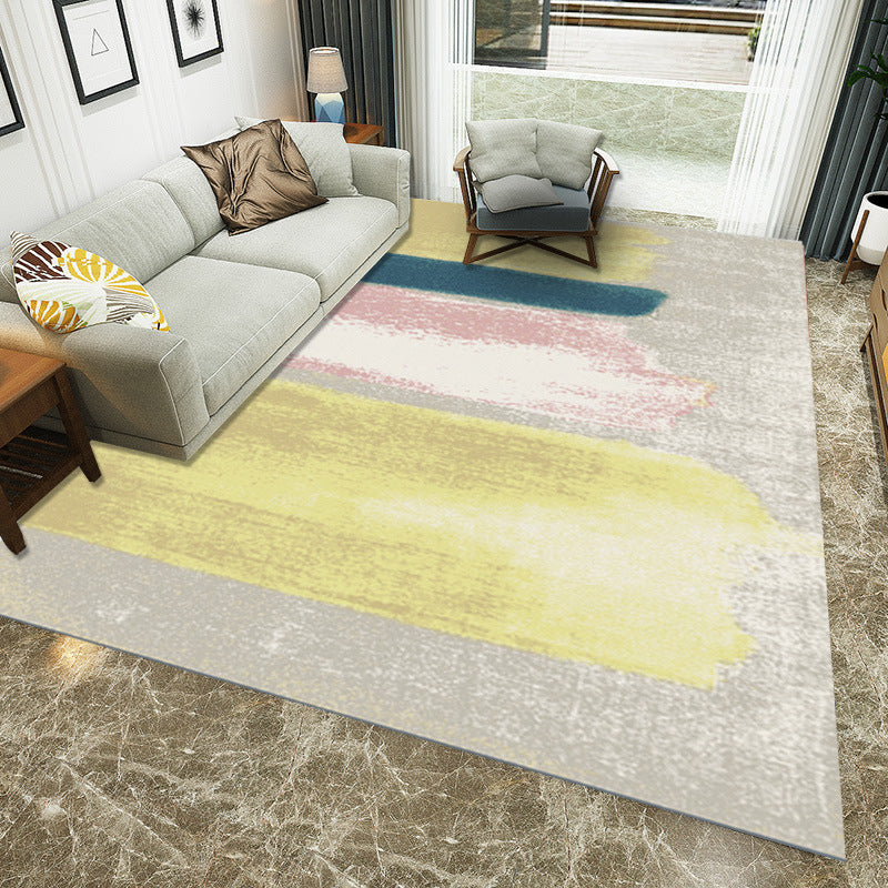 Multi-Colored Western Rug Polypropylene Abstract Printed Rug Easy Care Pet Friendly Carpet for Bedroom Yellow Clearhalo 'Area Rug' 'Modern' 'Rugs' Rug' 2227090