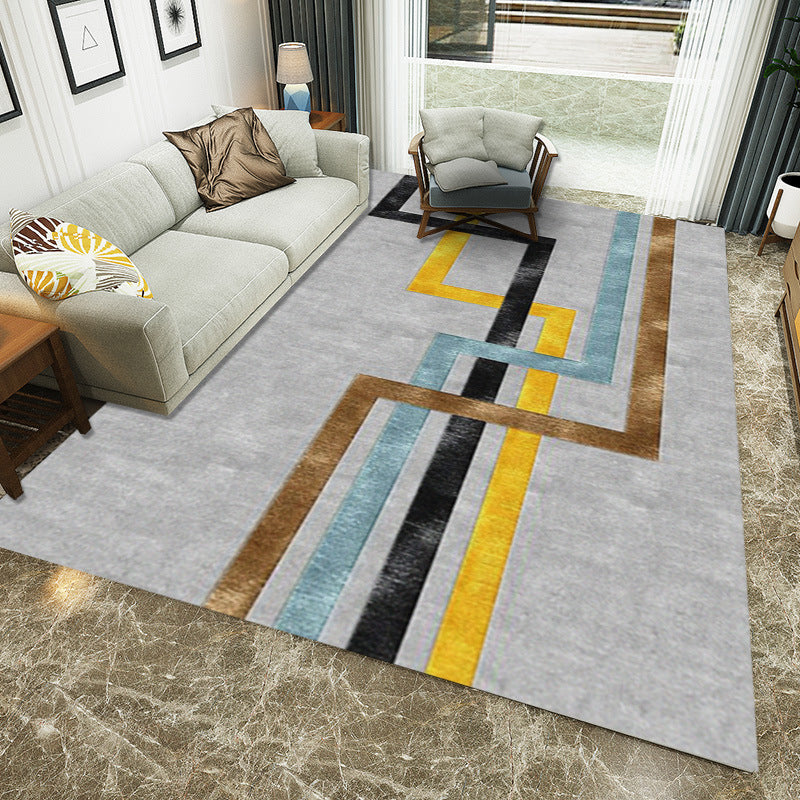 Multi-Colored Western Rug Polypropylene Abstract Printed Rug Easy Care Pet Friendly Carpet for Bedroom Clearhalo 'Area Rug' 'Modern' 'Rugs' Rug' 2227093