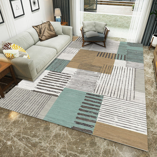 Multi-Colored Western Rug Polypropylene Abstract Printed Rug Easy Care Pet Friendly Carpet for Bedroom Clearhalo 'Area Rug' 'Modern' 'Rugs' Rug' 2227103