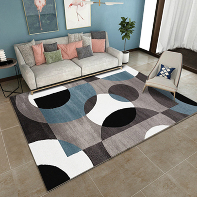 Creative Home Decoration Rug Multi Color Geometric Print Area Rug Polypropylene Anti-Slip Easy Care Carpet Brown 6'7" x 9'11" Clearhalo 'Area Rug' 'Modern' 'Rugs' Rug' 2227140