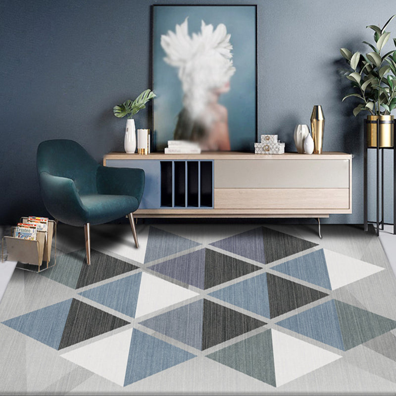 Creative Home Decoration Rug Multi Color Geometric Print Area Rug Polypropylene Anti-Slip Easy Care Carpet Gray Blue Clearhalo 'Area Rug' 'Modern' 'Rugs' Rug' 2227144