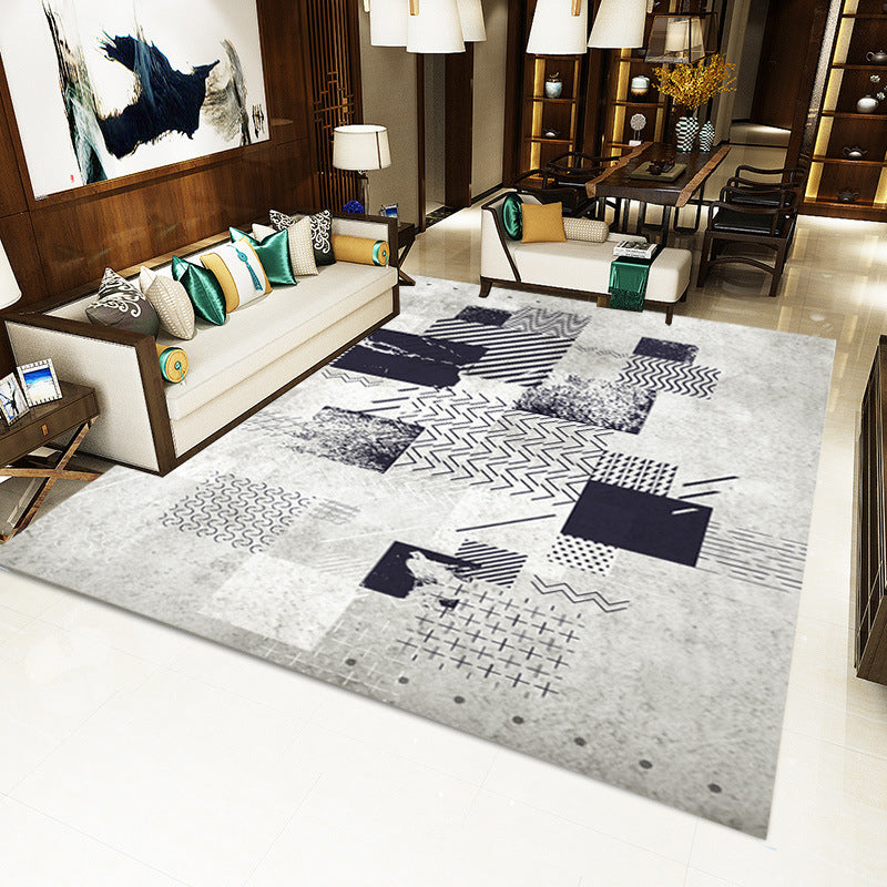 Contemporary Living Room Rug Multi Color Geometric Printed Area Carpet Easy Care Machine Washable Rug Grey Clearhalo 'Area Rug' 'Modern' 'Rugs' Rug' 2227154